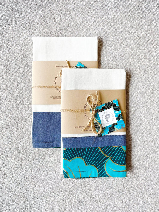 West Africa - Nigeria Ankara Organic Cotton Blend Tea Towel - Portmanteau Home